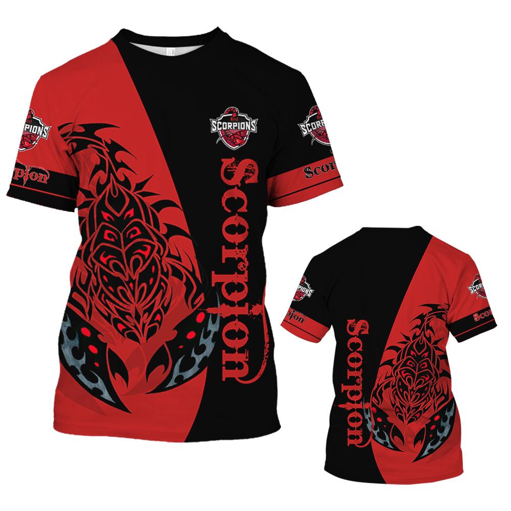 Мужская футболка с изображением животных, летняя футболка с короткими рукавами и скорпионом, забавные футболки с 3D принтом, модная повседневная мужская спортивная рубашка, мужская одежда большого размера