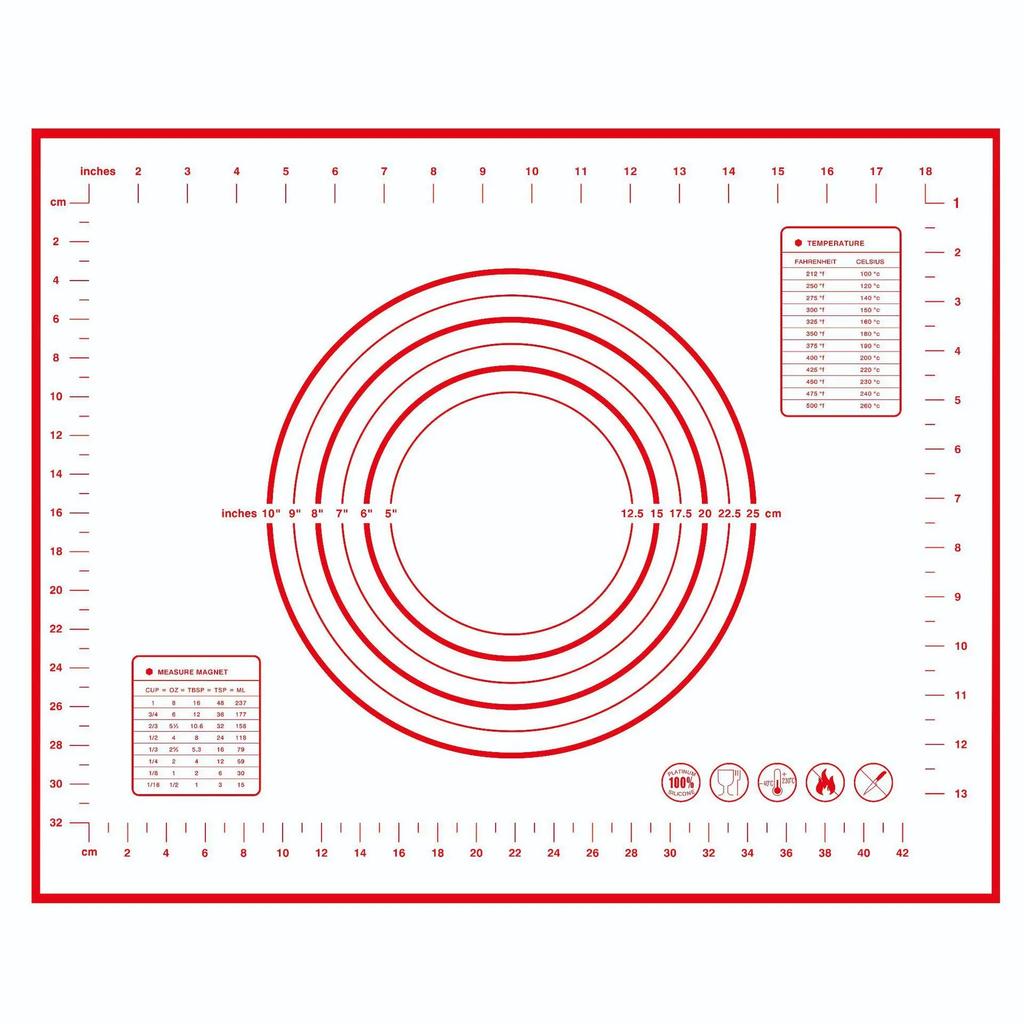 40/50/60cm Silicone Kneading Mat Baking Mat Sheet Dough Mat for Kitchen Rolling Dough Pizza Non-Stick Maker Baking Cake Tools