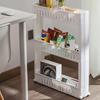 Narrow Seam Shelf Multi-Layer Movable Storage Rack with Pulley Organizer Office Bathroom Kitchen Storage Shelf