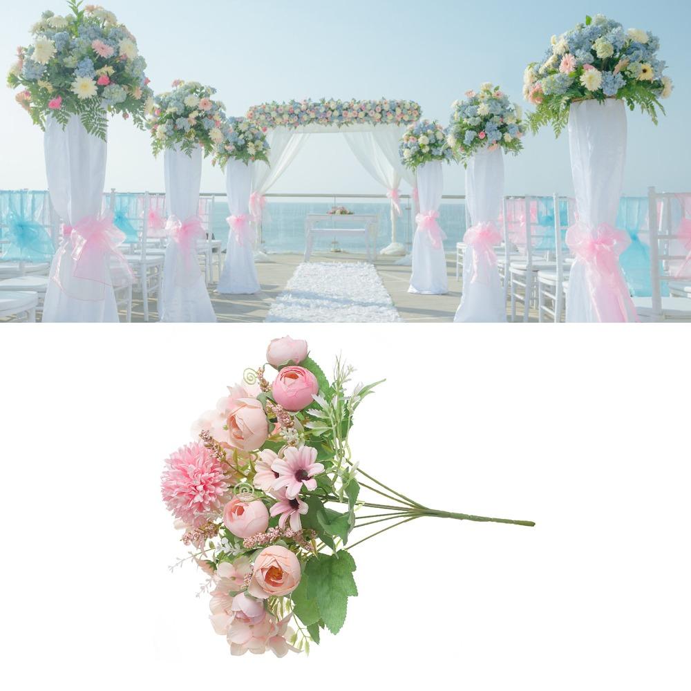 12.2 X 7.5in Silk Flower Arrangement Fabric Material Fake Flower Craft for Shop Decoration