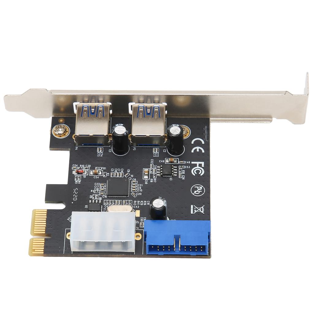 PCIE To USB3.0 Expansion Card 2 Ports High Speed Stable Transfer 20 Pin Connector Usb Pcie Card