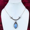 Kyanite Necklace Copper Wire Wrapped Adjustable Chain Necklace Copper Jewelry Handmade Necklace Wire Wrap Gemstone Jewelry Gifts For Mother
