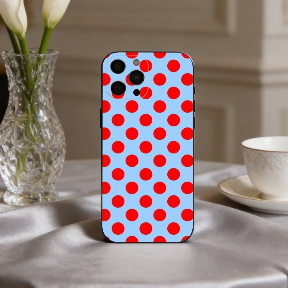 Чехол для телефона P-Polka D-Dot A-Art для iPhone 17,16,15,14,13,12,11 Plus,Pro Max,XS, Мягкий силиконовый черный чехол