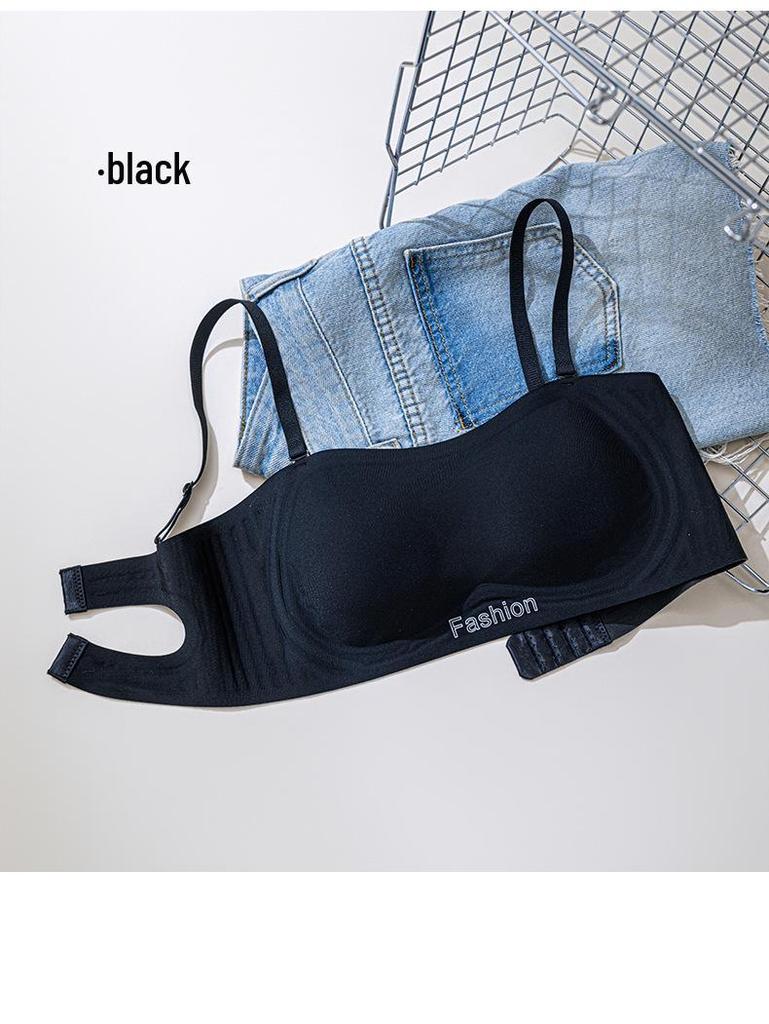 Seamless Push-Up Strapless Bandeau Bra for Women - Anti-Slip, Non-Drop, Backless Design, Enhances Small Chest