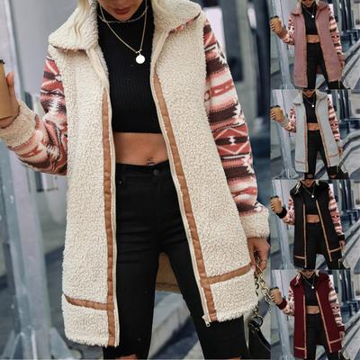 Женские лохматые пальто, модная куртка с цветными блоками, зимняя верхняя одежда на молнии