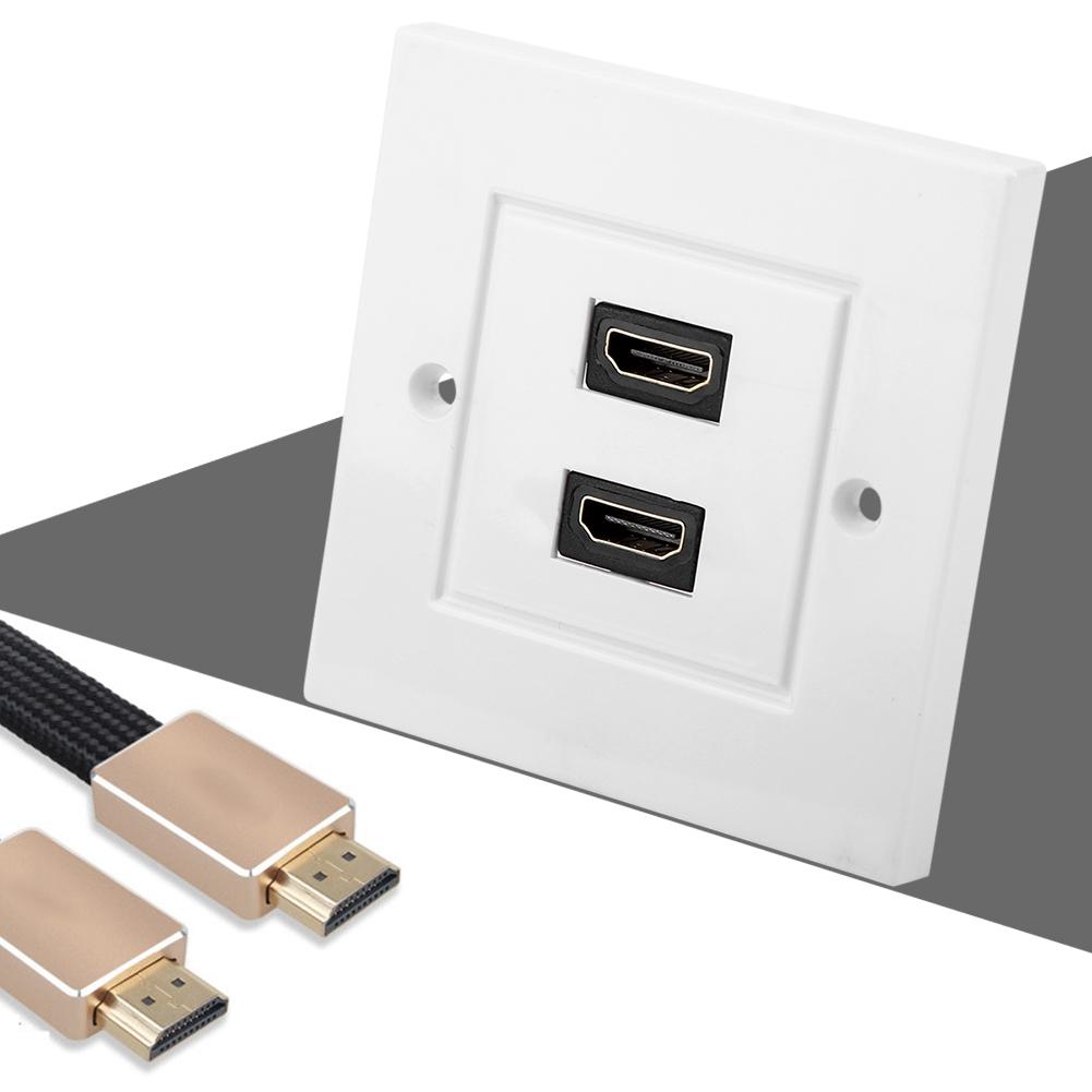 Белая настенная панель с двумя портами HDMI для гостиничного дома, офисного здания, стандарт США