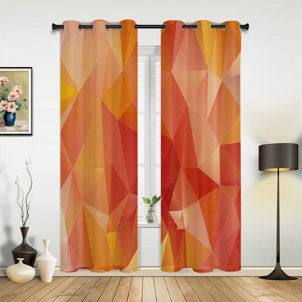 Оранжевый Треугольная Геометрия Оранжевые Шторы для Спальни Гостиной Шторы Кухни Детской Комнаты Оконные Шторы Современный Домашний Декор