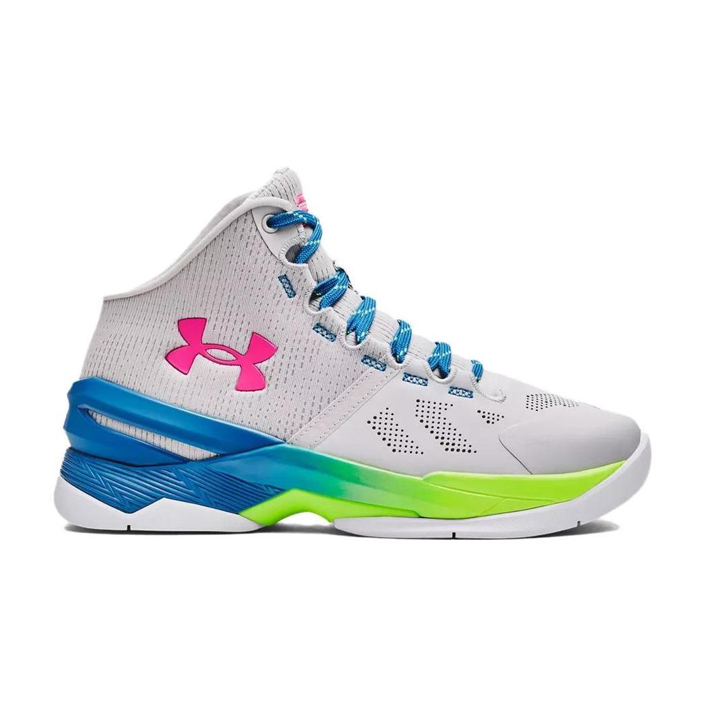 Under Armour Детские кроссовки Curry 2 Retro GS Splash Party Серый Halo-Gray Electric-Blue 3026305-100