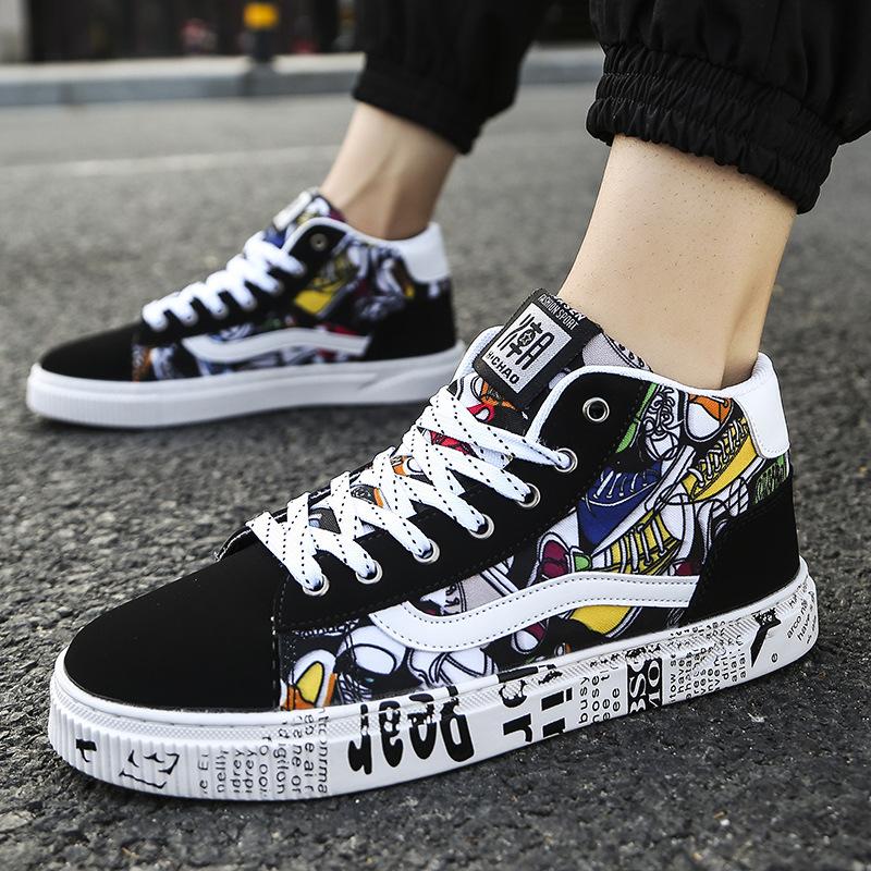 Men's Shoes New Fashion High Top Sneakers Men Casual Canvas Shoes Jogging Shoes