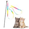 2Pcs Wand Cat Toy, Rainbow Teaser Interactive Cats Toys Pet Suppy