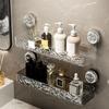 Removable Suction Cup Storage Rack Transparent Wall-Mounted Shelf Rack  Bathroom Accessories