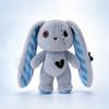 Halloween Spooky Bunny Plush Toy Funny Horror Series Stuffed Rabbit Doll with Patches & Button Eyes Creepy Cute Plushie