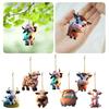 Christmas Cow Pendant Ornament Christmas Durable Acrylic Adorable Cow for Tree Decoration Party Favor