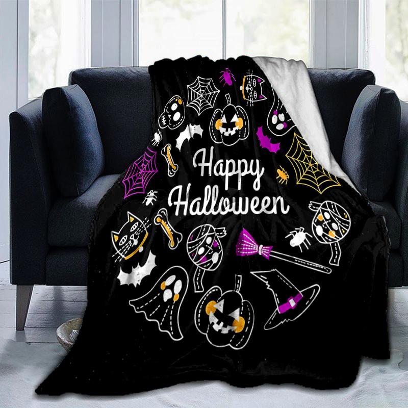 1pc Happy Halloween Theme Cartoon Character Decorative Blanket for Room