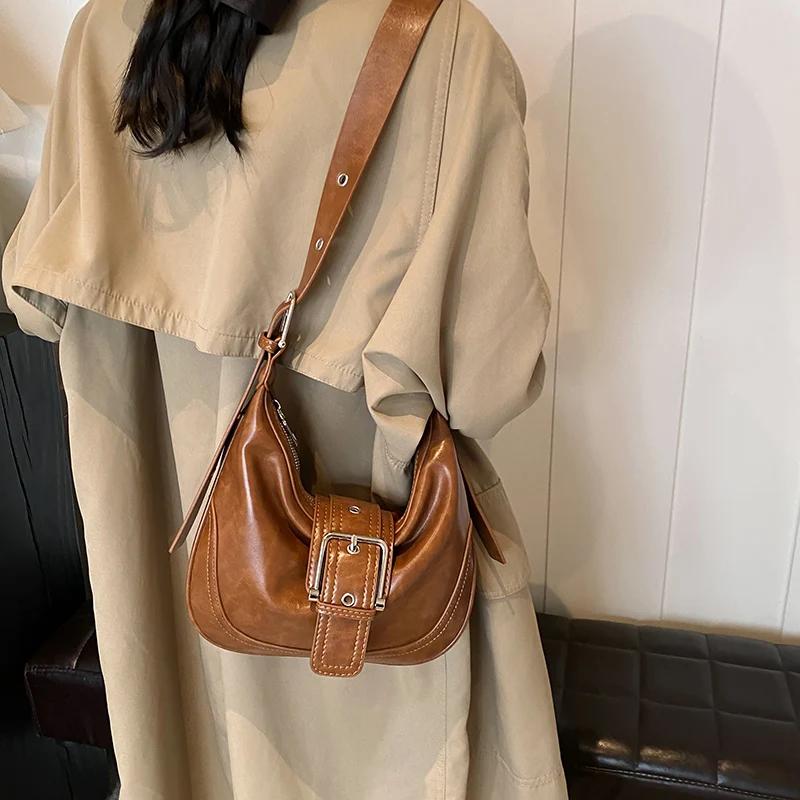 2024 Зимний поясной дизайн Y2K ретро маленькая сумка через плечо из искусственной кожи женские модные сумки новый тренд роскошная сумка через плечо