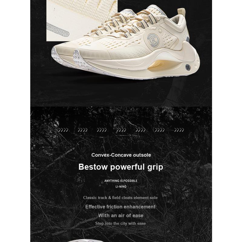 Li Ning Absolute Shadow CRC светоотражающие легкие высокопрочные модные спортивные повседневные туфли женские повседневные туфли светло-старо-желтого цвета AZGU042-1