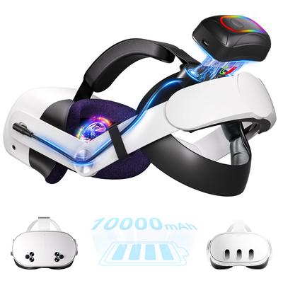 Комфортный ремешок для головы с аккумулятором 10000 мАч для Meta Quest 3/Quest 3S Замена Elite Strap Увеличенное время игры и поддержка