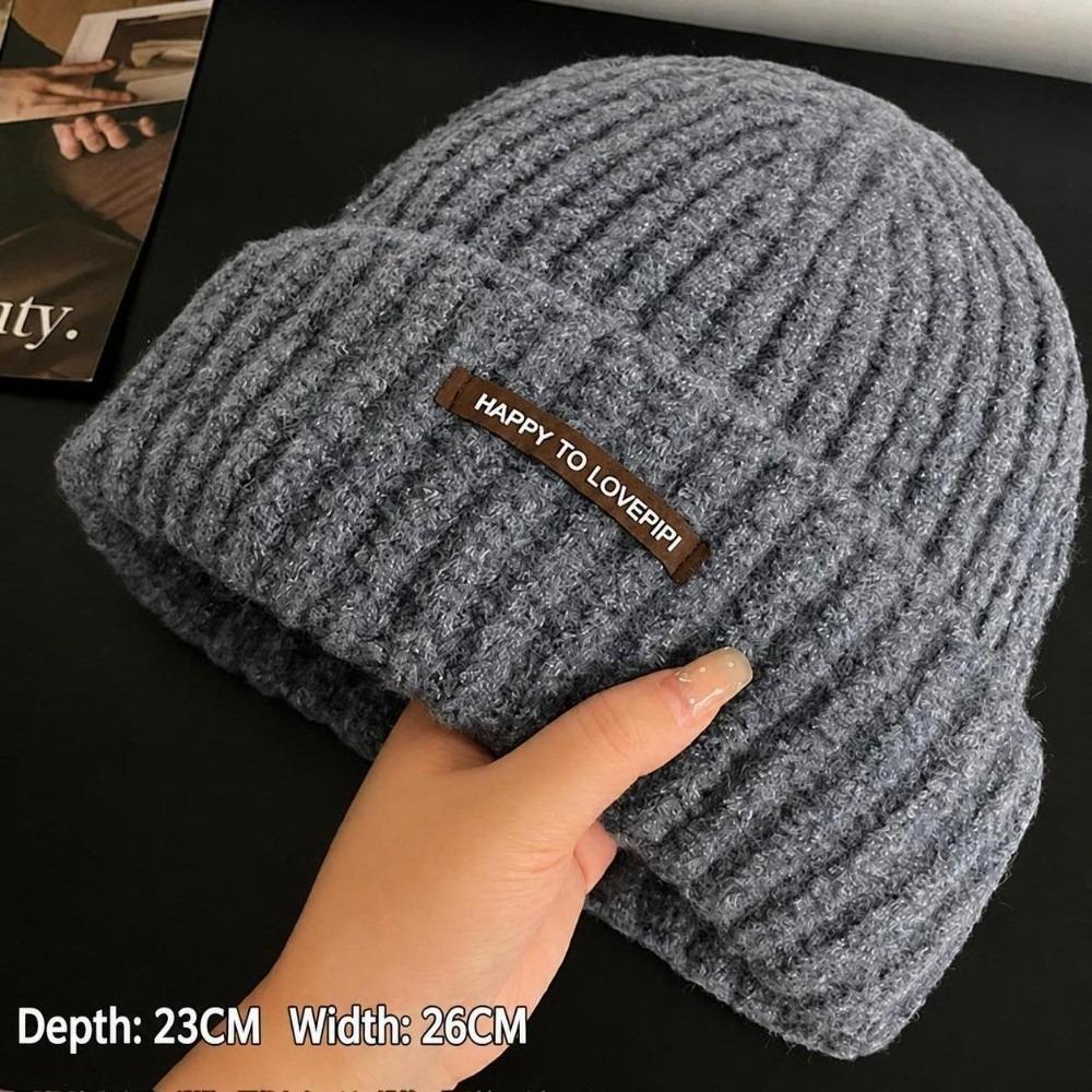 Thick Warm Knitted Beanie Hat Polyester Winter Beanie Hat Earflap Casual Beanie Hat Cold Weather