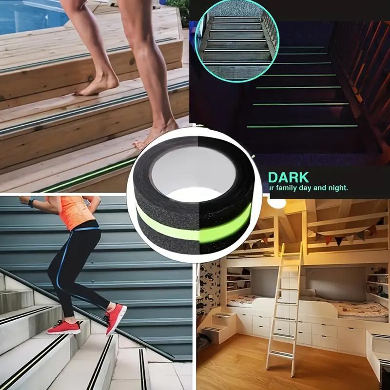 1 рулон, светящийся в темноте, прочный, повышает безопасность в помещении и на улице, надежное сцепление, простая установка