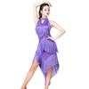 Women Shiny Fringe Halter Neck Dress Roaring Flapper Gatsby Latin Dance Sexy Sparkly Sequins Bodycon Dress