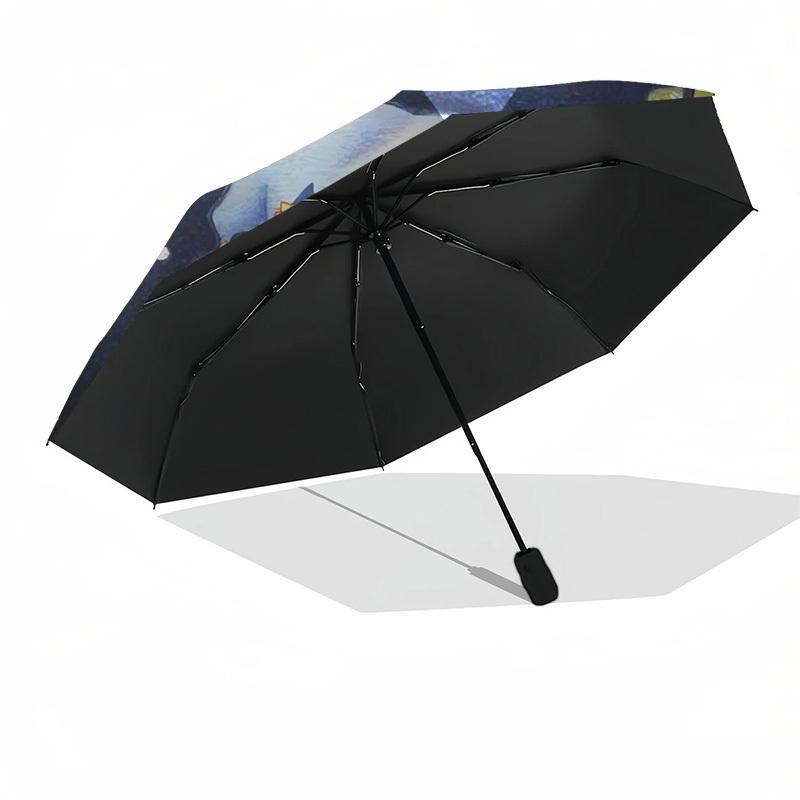 1pc Nighttime Bears Hug Umbrella with Plastic Handle,Suitable for All Seasons Home Travel Outdoor UmbrellaDD291