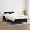 Cadre de lit avec matelas - Maison Exclusive - 120x190 cm - Tissu noir - Matelas 20 cm ressorts ensachés