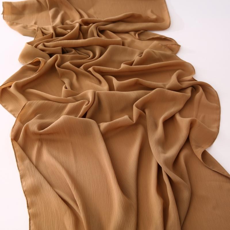 Little Crinkle Chiffon Hijab Good Stitching Solid Plain Scarf High Quality Premium Malaysian Women's Scarves Hijabs Long Shawl