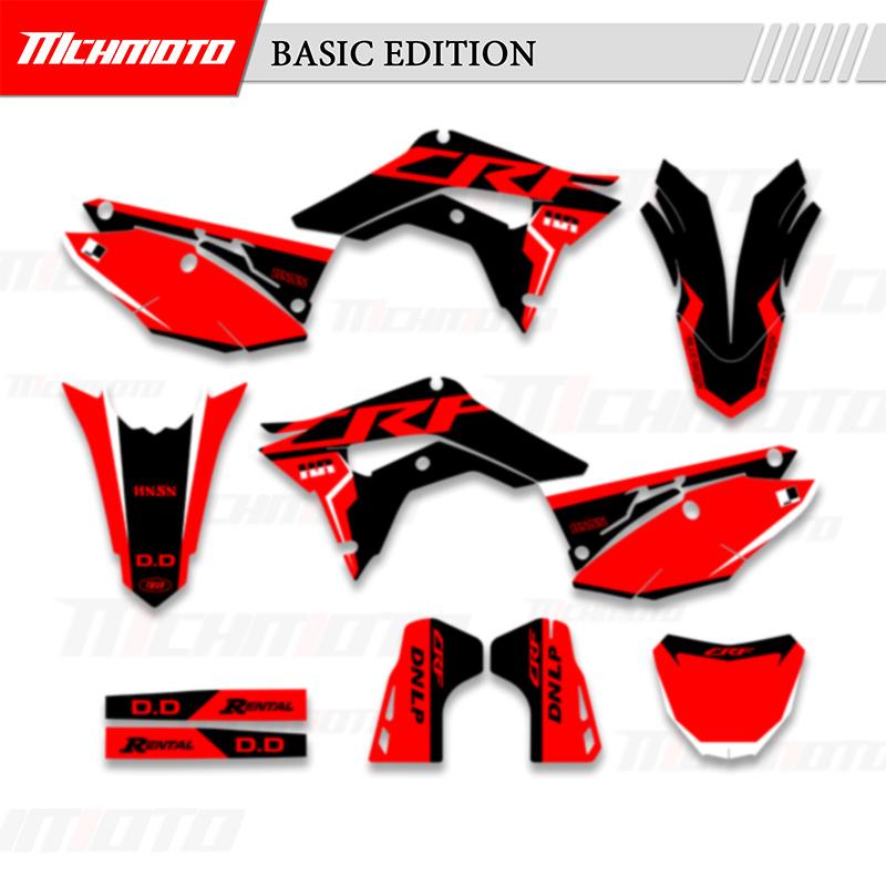 MCHMFG Графические наклейки Комплекты для Honda 2018- CRF250R 2017 2018 CRF450R Номер Имя Фон