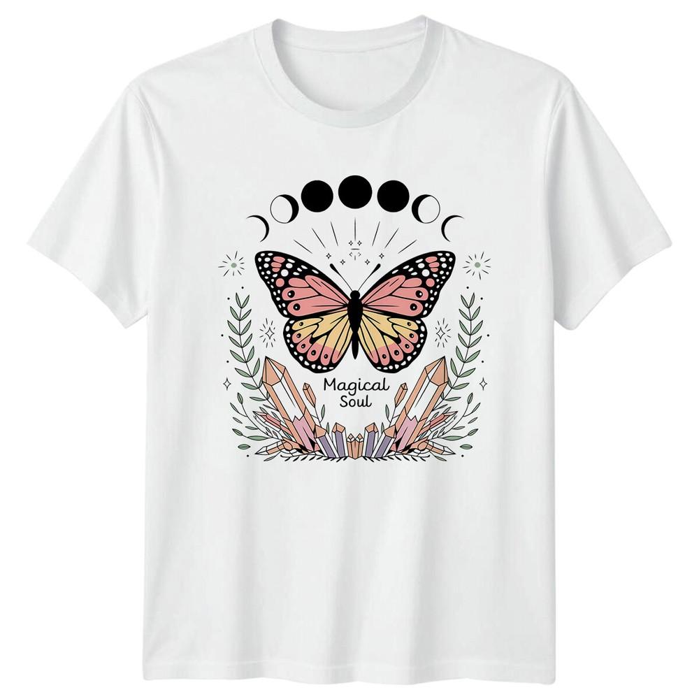 Magical Soul Butterfly Moon Phases Boho Celestial Unisexs Unisexs TShirt