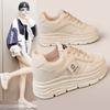 W3675 New Little White Shoes Summer and Autumn Solid Color Inner Height Increase Thick Sole Wear-resistant Student Versatile Breathable Board Shoes