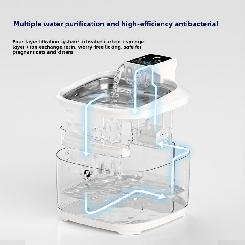 Thermostatic Heated Wireless Pet Water Fountain Rechargeable No Plug Auto Circulating Flowing Water Dispenser for Cats Dogs