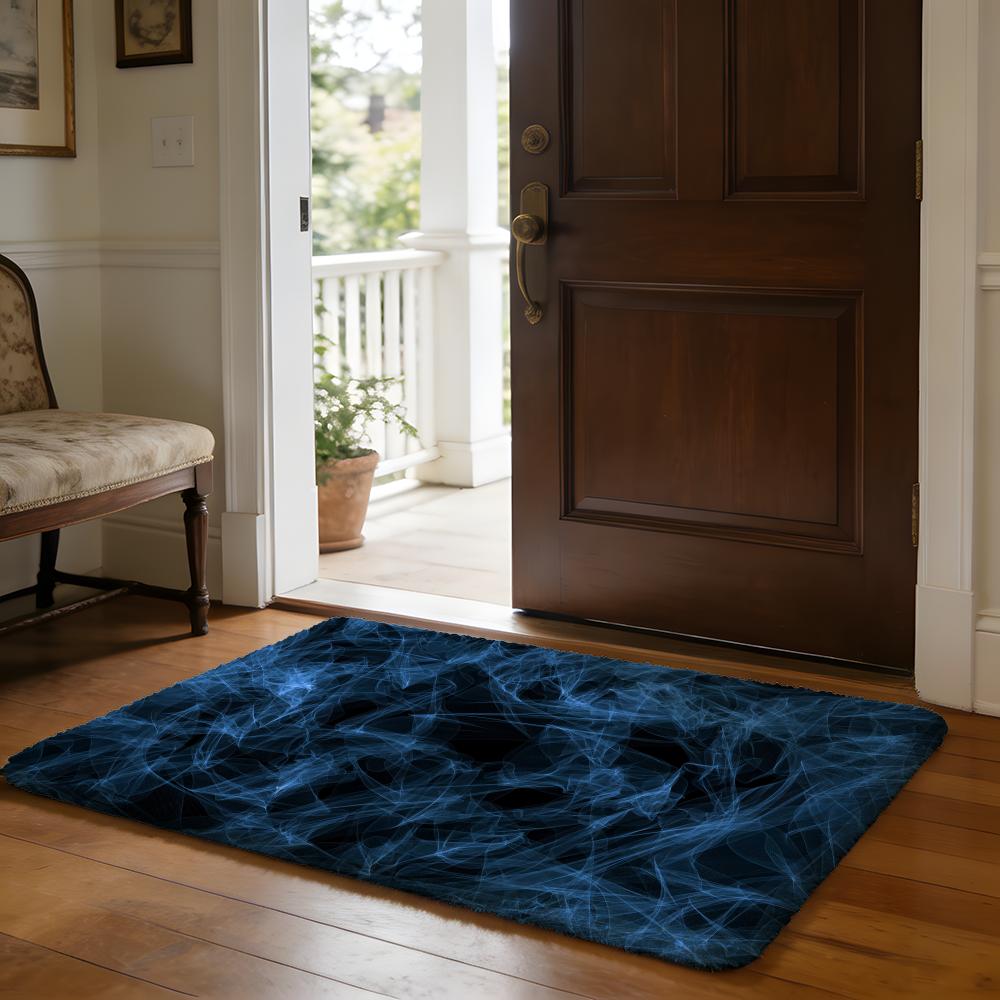 Floor Mat Soft Flannel Rug Non-Slip Absorbent Mat for Bathroom Bedroom Home Decor Smoke Waves Rays Light Abstract