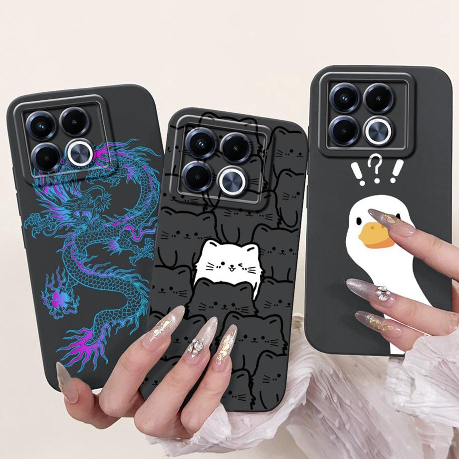 For Infinix Note 40 5G X6852 Phone Case Silicone Soft Back Cover For Infinix Note40 X6851 Bumper Dragon Cat Flower Butterfly Bag