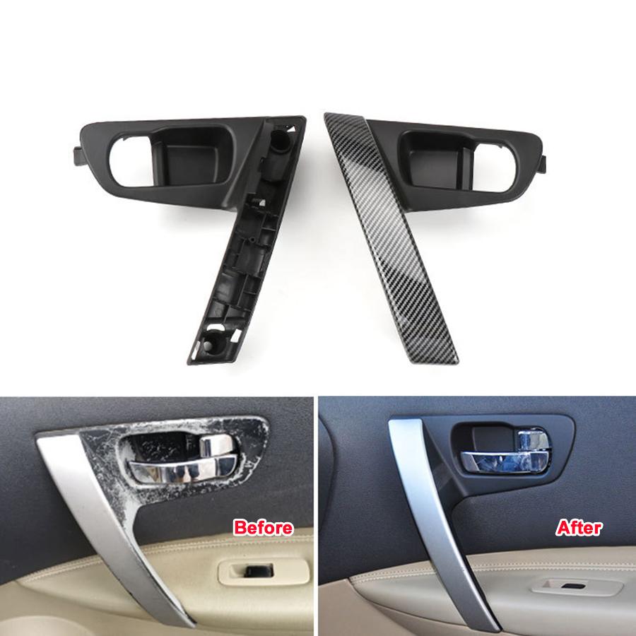 Car Door Handles Cover Silver Handle Shell Replacement Interior Parts 80945-JE50A 80944-JE50A for Nissan Qashqai J10