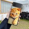 Роскошный чехол для Samsung Galaxy Z Flip 4 3 5G, черный ПК, жесткие чехлы для телефонов, модная задняя крышка ZFlip Funda, милый Aniaml Cat Shell Sac