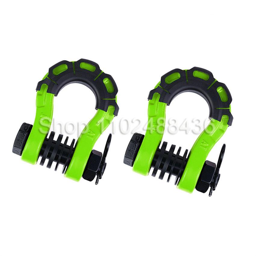 2 Pcs Trailer U-hook 8 Ton 3/4" D-ring Shackles Set u-hook loop hook trailer rope automobile SUV Offroad Parts Towing Hook