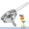 Stainless Steel Mini Funnel for Cooking Oil Hangable Food-Grade Oil Filling Funnel Liquid Seasoning Dispensing Tool with Handle