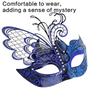 2Pcs Masquerade Mask for Men Women, Glitter Butterfly Eyemask Masquerade Half Face Cover Masquerade Costume Decoration