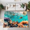 3D Sea Fish Turtles Big Carpet For Bedroom Living Room Super Soft Absorbent Sponge Bathroom Floor Mat Cute Toilet Rug Non-slip