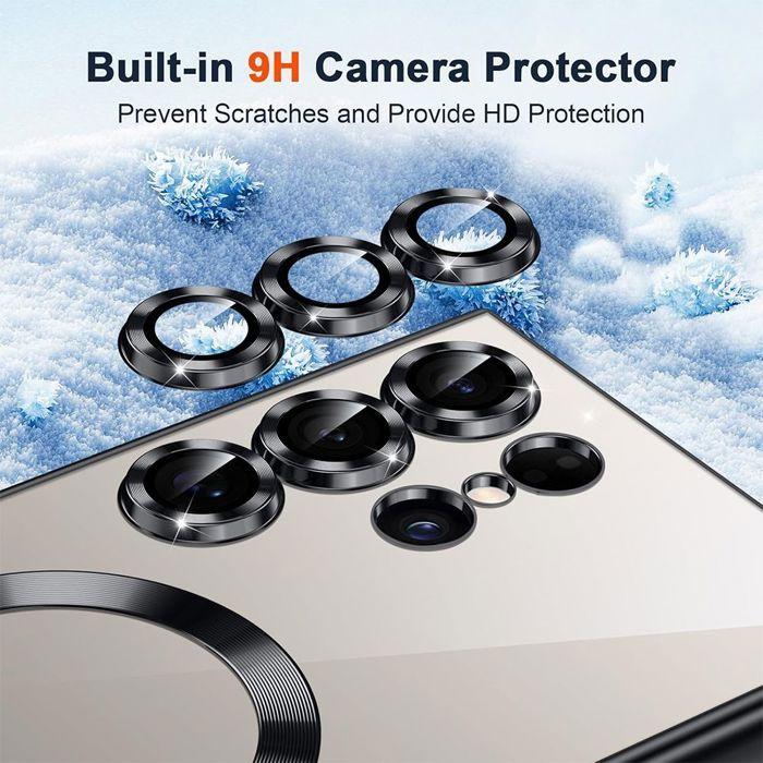 Coque pour Samsung Galaxy S26 Ultra, avec Cercle Magnétique Contour Noir - 2 Verres Trempés