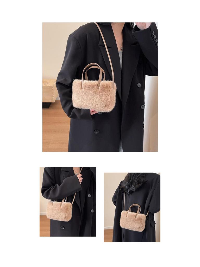 Зимняя плюшевая сумка в европейском и корейском стиле 2025 года - высококачественная маленькая сумка через плечо