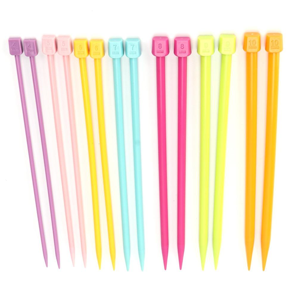 14pcs Plastic Knitting Needles Set Multicolour Plastic Knitting Needles For Beginners