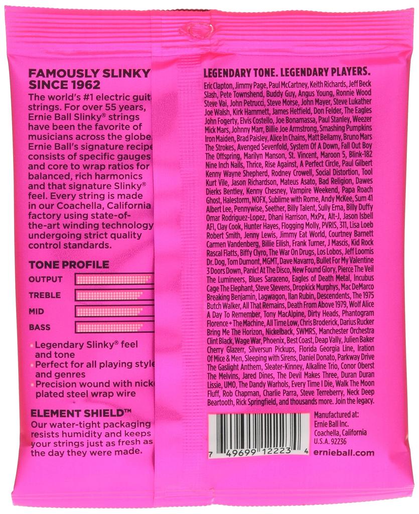 Genuine ERNIE BALL 2223 Super Slinky Electric Guitar Strings Nickel (09-42) 12-Pack