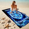 1PC Custom Name Blue Flame Tiger Artwork Beach Towel Highly Absorbent And Sand-Resistant Towel for Swimming, Pool, Yoga, And Travel Lightweight