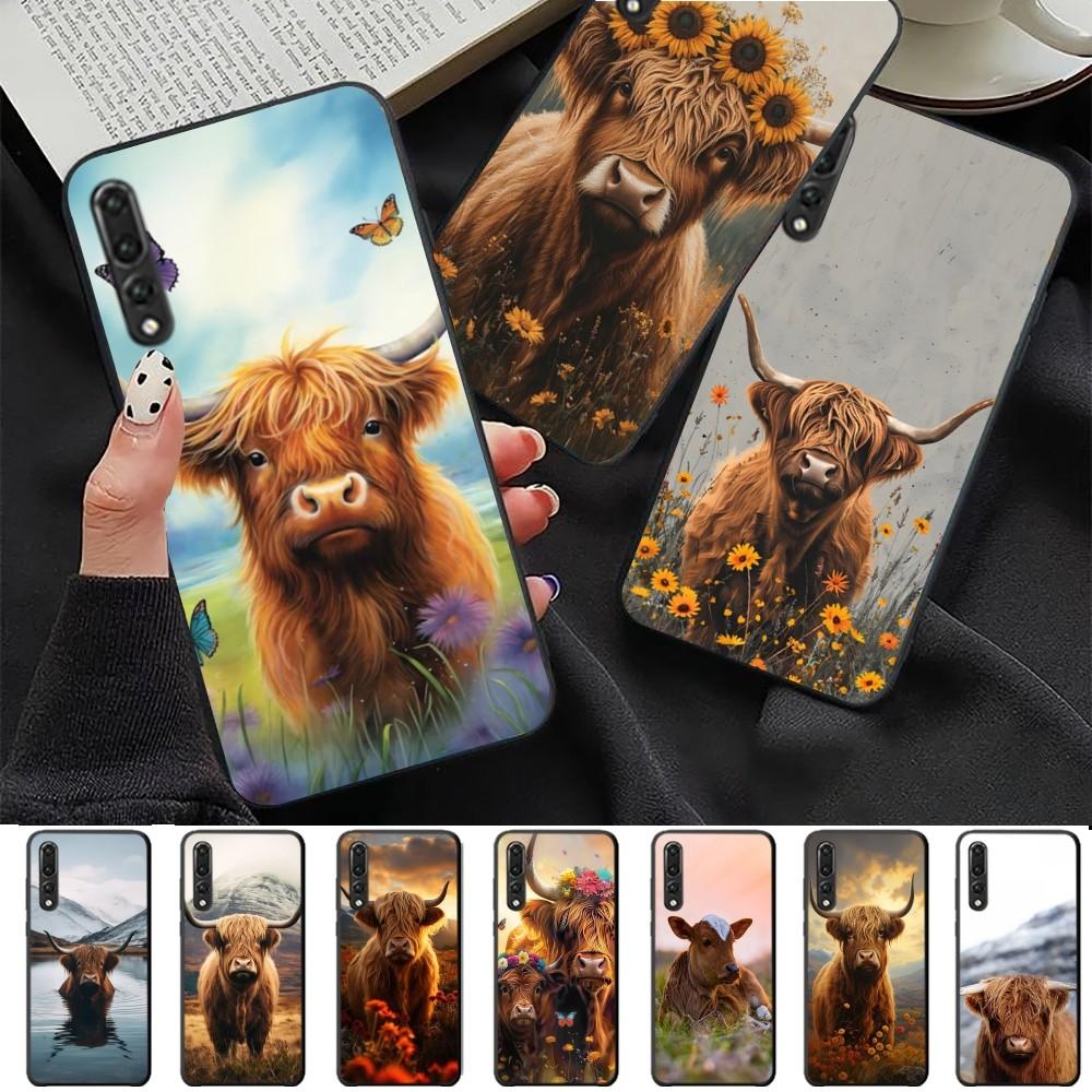Cute Highland Cow Phone Case For Huawei P 8 9 10 20 30 40 50 Pro Lite Psmart Honor 10 Lite 70 Mate 20lite