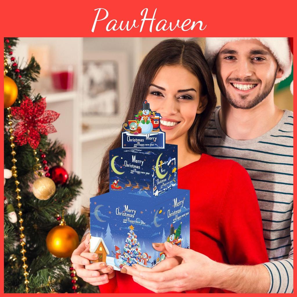 Christmas Paper Snowman Gift Box Double Layer Money Box For Festive Gifting