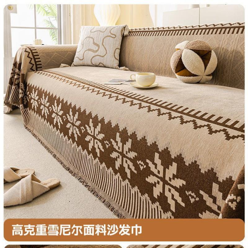 Bohemian Snowflake Chenille Sofa Cover 2026 All Season Anti-scratch Couch Protector Living Room