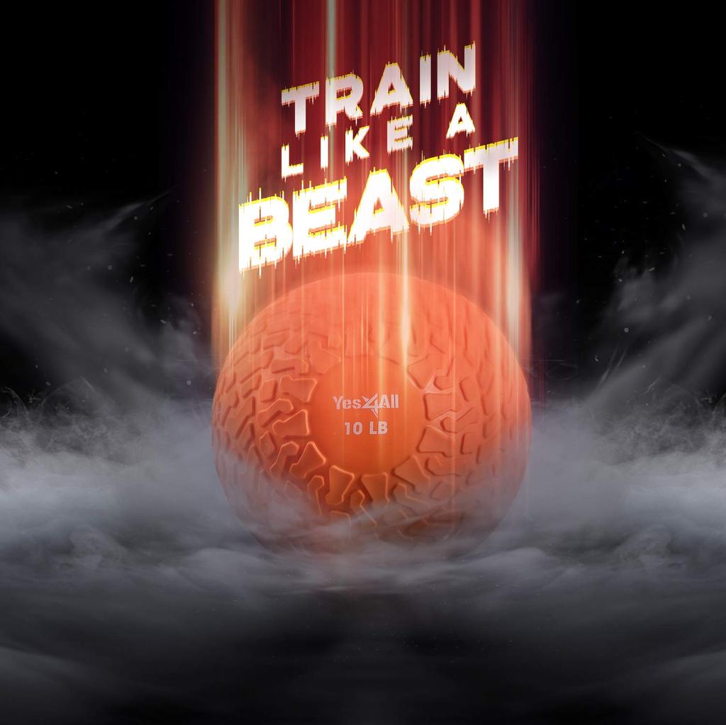 Мяч для слэмов Yes4All Оранжевый для силовых тренировок CrossFit Импорт из B0RJ Тренировки, [Официальный Япония]