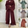 Dubai Abaya Chiffon Fashion Cardigan Muslim For Women Modest Robe Turkey Kaftan Ramadan Arabic Islamic Clothing