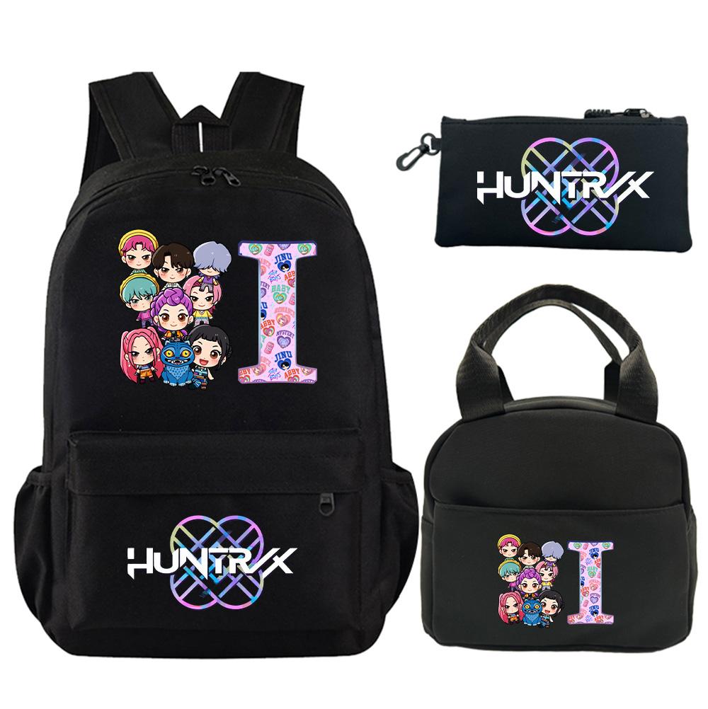 3Pcs/set 26 English Letter Printed Backpack with Shoulder Bag Pencil Case for Teenager Student Boy Girl Schoolbag Large Capacity Bookbag Kid Gift